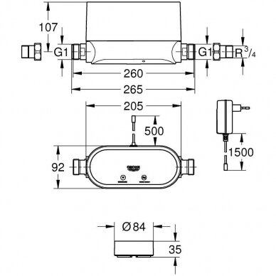 Išmanus vandens valdymas su išjungimo funkcija GROHE Sense Guard, 22502LN1 7