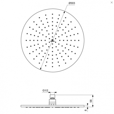 Juoda potinkinė termostatinė dušo sistema Ideal Standard Ceratherm 100 su 300mm lietaus galva 6