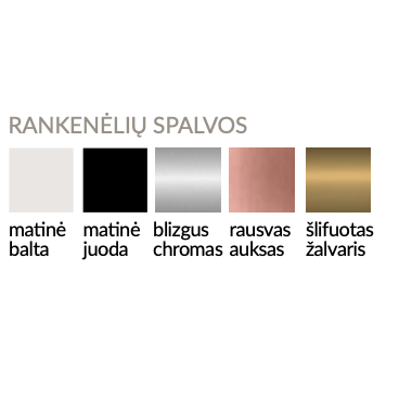 Kamė Big apatinė spintelė su stalčiais 120x59cm ir matinėmis juodomis rankenėlėmis (spalvų pasirinkimas) 6