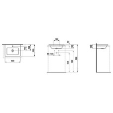 LAUFEN PRAUSTUVAS LIVING SQUARE 50 x 38 CM (su anga maišytuvui)