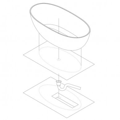 Juoda laisvai pastatoma lieto akmens vonia Omnires SHELL M+ SHELL148WWBLV 148 x 75 cm 4