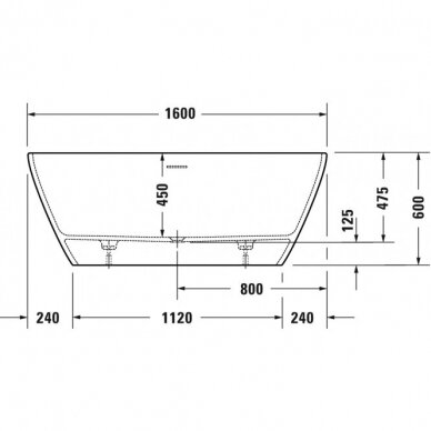 Laisvai pastatoma vonia Duravit D-NEO 1600x750 3