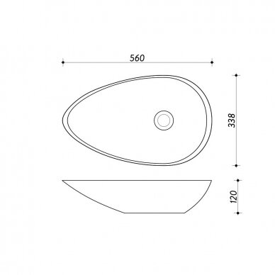 Lieto akmens praustuvas Aquastone AQS1 56 x 34 cm 1