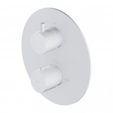 Baltos matinės spalvos potinkinis termostatinis vonios/dušo maišytuvas su 2 išėjimais Omnires