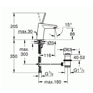 Maišytuvas praustuvui Grohe Eurodisc Joystick 3