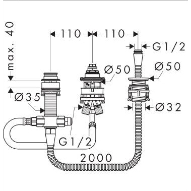 Maišytuvo montavimo dalis Hansgrohe 13439180 1