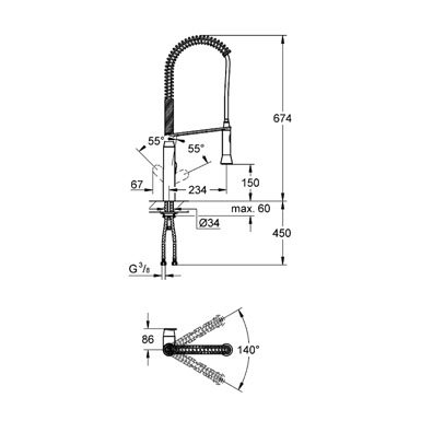 Maišytuvas plautuvei Grohe K7 (profi) 1