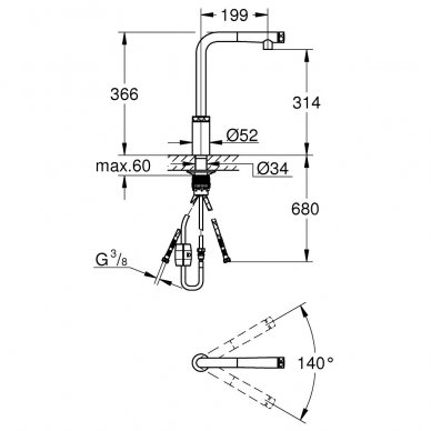 Maišytuvas plautuvei Grohe Minta Smartcontrol 6