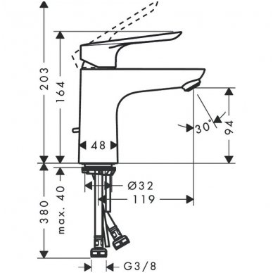 Maišytuvas praustuvui Hansgrohe Logis E 100 3