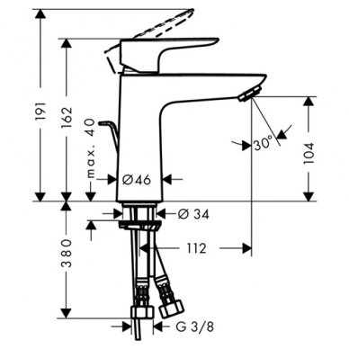 Maišytuvas praustuvui Hansgrohe Talis E 110 1