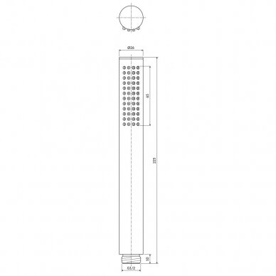 Baltos matinės spalvos dušo galvutė Omnires MICROPHONEX-RWM 1