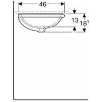 Montuojamas iš apačios ovalus praustuvas Geberit Variform 50cm 3