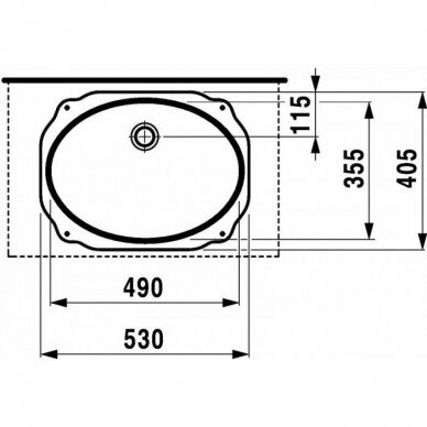 Montuojamas iš apačios praustuvas LAUFEN Birova 49x35,5 cm 4
