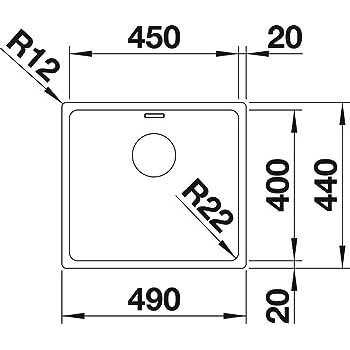 Nerūdijančio plieno plautuvė Blanco ANDANO 450-IF 1