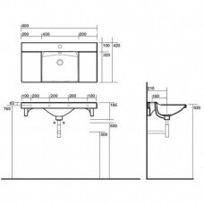 Pakabinamas praustuvas Kerasan Buddy 800x420