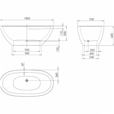 PAA vonia 1800x900 Dolce (silkstone) 3