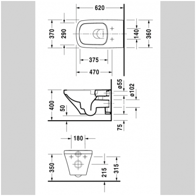 Pakabinamas klozetas Duravit Durastyle 3