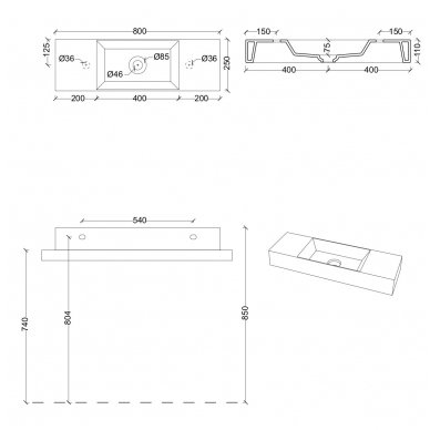 Praustuvas Alice Ceramica Spy 80x25 5