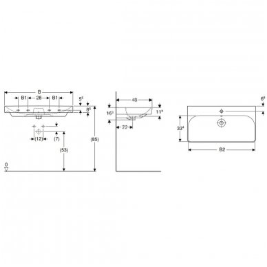 Pakabinamas praustuvas Geberit Smyle Square 2