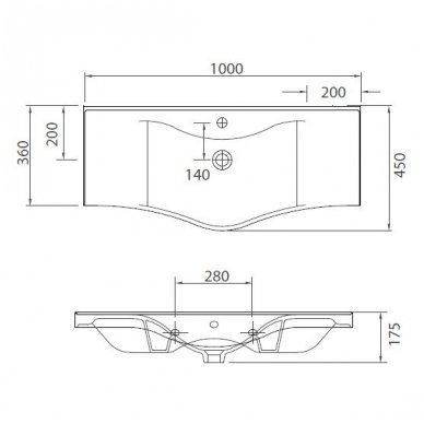 Pakabinamas praustuvas Karag Basic 100x45 1