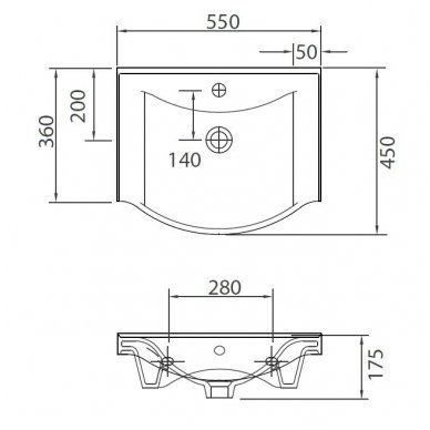 Pakabinamas praustuvas Karag Basic 55x45 1