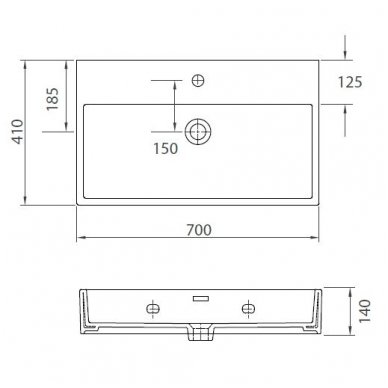 Pakabinamas praustuvas Karag Daphne 70x41 2