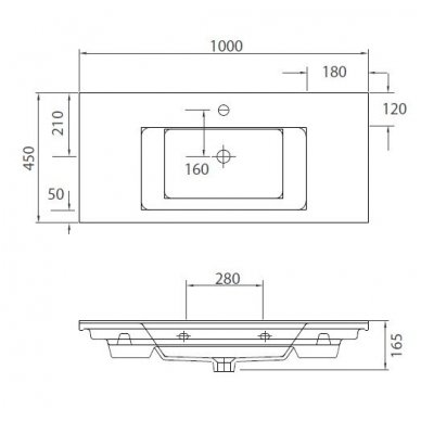 Pakabinamas praustuvas Karag Etna 100x45 1