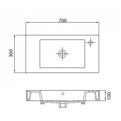 Pakabinamas praustuvas Karag Minos 70x36 1