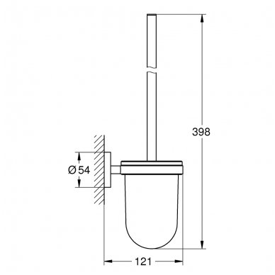 Pakabinamas tualetinis šepetys Grohe Essentials 1