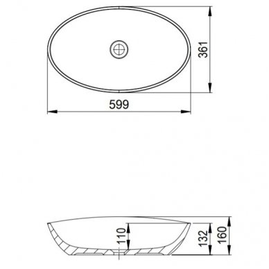 Pastatomas ant stalviršio praustuvas Omnires Marble+ BARCELONABP 2