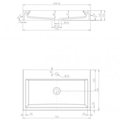 Pastatomas ant stalviršio praustuvas Omnires Thasos BP Marble+ 4