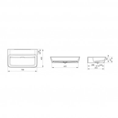 Pastatomas Silkstone praustuvas PAA Quadro Matte Grey 700 x 430 1