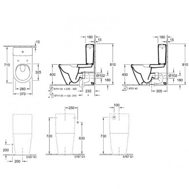 Pastatomas WC su dangčiu Villeroy&Boch Architectura Direct Flush 4