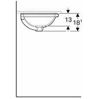 Montuojamas iš apačios apvalus praustuvas Geberit Variform 33cm 2