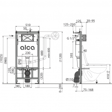 Potinkinis rėmas Alca Plast AM101 (be mygtuko)
