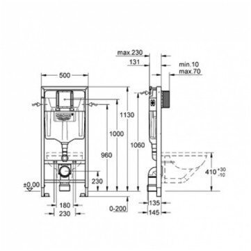 Potinkinio rėmo Grohe 4in1 ir klozeto Omnires Ottawa su soft close dangčiu komplektas 3