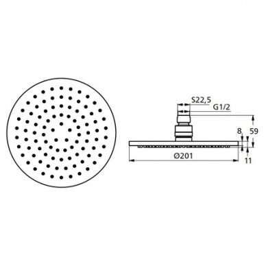 Potinkinė dušo galva Ideal Standard B9442AA su laikikliu B9444AA 1