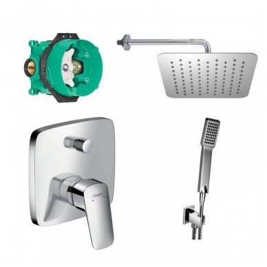 Potinkinė dušo sistema Hansgrohe / Omnires su stacionaria 20 cm galva