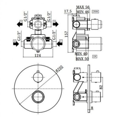 Potinkinė termostatinė vonios sistema Paffoni Light 1