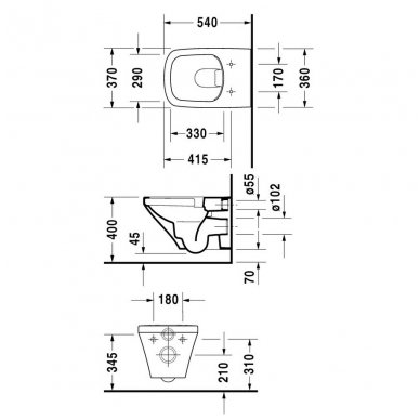 Potinkinio rėmo Grohe ir pakabinamo klozeto Duravit Durastyle komplektas 8