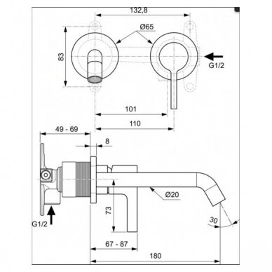 Potinkinis maišytuvas praustuvui Ideal Standard Joy 180mm (pasirenkamos spalvos) 2