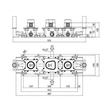 Potinkinis termostatinis maišytuvas voniai Paffoni Modular Box 5