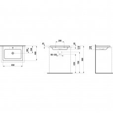 Praustuvas-dubuo LAUFEN Living Square 65x48 cm