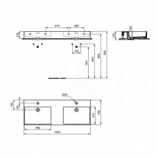 Dvigubas praustuvas Ideal Standard Extra 120x45cm