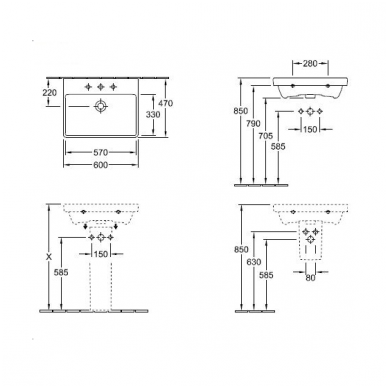 Praustuvas su spintele Villeroy&Boch Avento 3