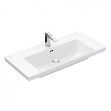 Praustuvas Villeroy & Boch Subway 3.0 su CeramicPlus danga ir su perpildymu 100 x 47 cm