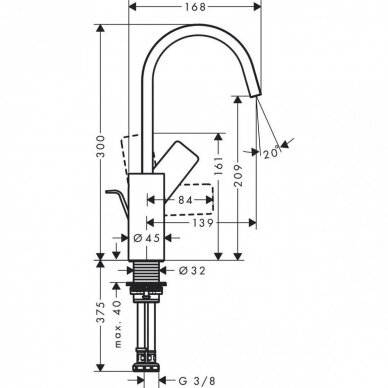 Praustuvo maišytuvas Hansgrohe Vivenis 210 5