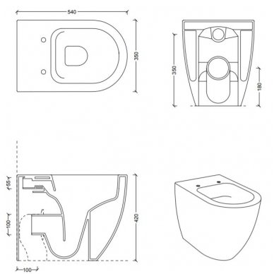 Pristatomas klozetas Alice Ceramica FORM RIMLESS 7