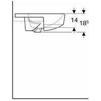 Pusiau įleidžiamas apvalus praustuvas su skyle maišytuvui Geberit Variform 50cm 2