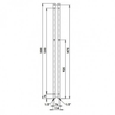 Rankšluosčių džiovintuvas PMH Rosendal 1500x115 mm, antracito spalva